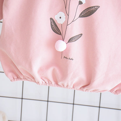 Two-piece Long-sleeved Floral Baby Suit