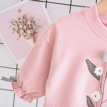 Two-piece Long-sleeved Floral Baby Suit