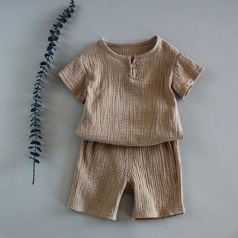 2 Pc Short-sleeved Pure Cotton Baby Suit