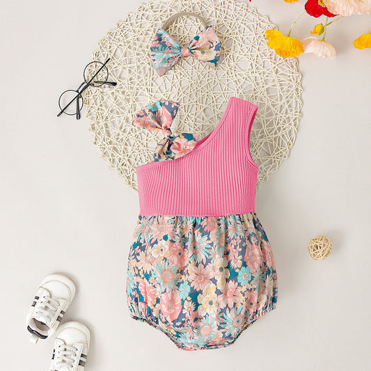 Bowknot Crawling Baby Jumpsuit