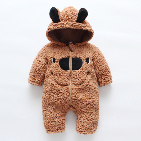 Baby Thickened Bear Hooded Romper