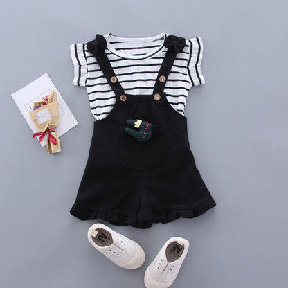 Fashion Cartoon Short-sleeved Shoulder Bag Suit