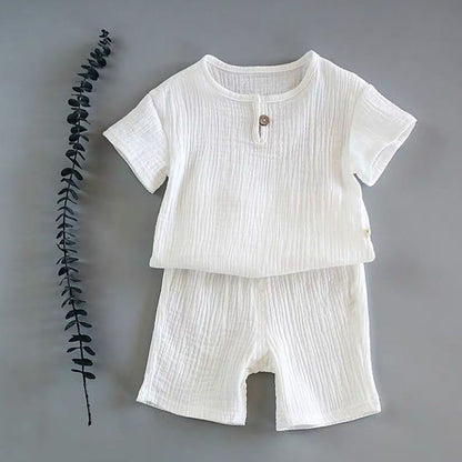 2 Pc Short-sleeved Pure Cotton Baby Suit