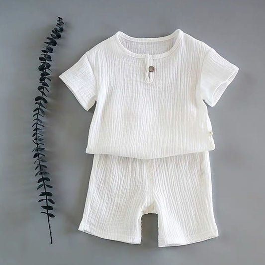 2 Pc Short-sleeved Pure Cotton Baby Suit